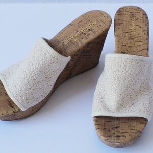 Montego Bay Espadrilles size 10 cork wedge heel